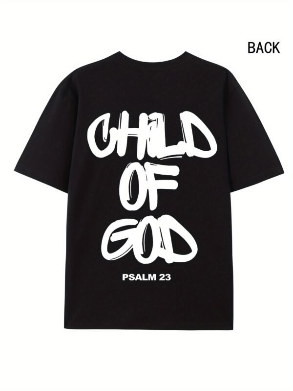PSALM 23 Printed T-shirt, Men's T-shirt, Summer Casual Short Sleeved T-shirt - Image 2