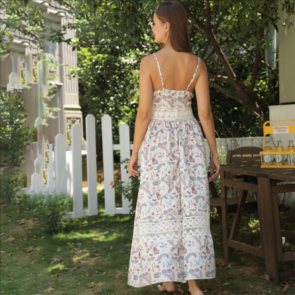 Women's Sleeveless Suspender Floral Dress - Image 10