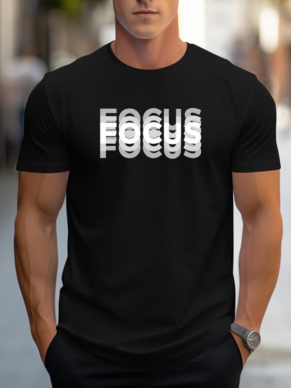 FOCUS Printed Men's Round Neck Printed T-shirt Short Sleeve Comfortable - Image 6