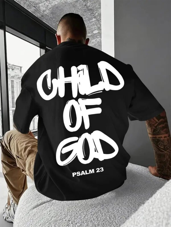 PSALM 23 Printed T-shirt, Men's T-shirt, Summer Casual Short Sleeved T-shirt - Image 3