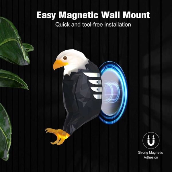 Bald Eagle Wall Light, American Eagle Night Light With Remote Control, Magnetic Wall Mounted Eagle Lamp For Bedroom, Living Room, Hallway, Battery Operated And Removable Charging Eagle Light - Image 3