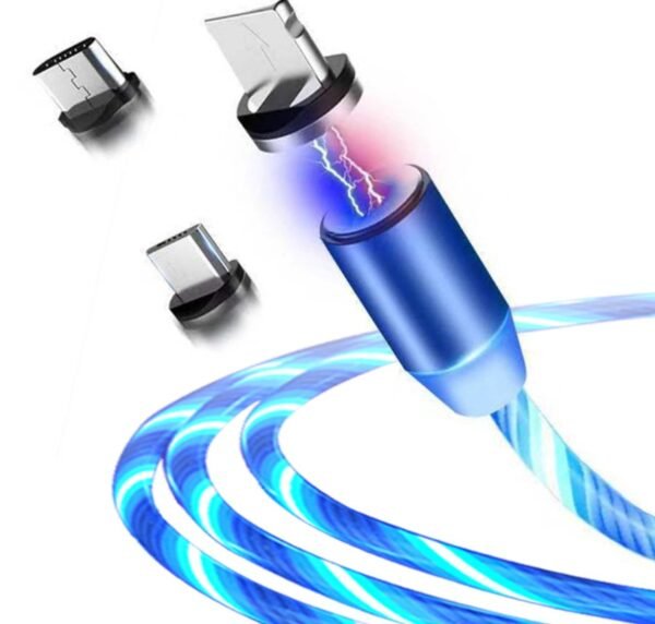 Compatible with Apple, Flowing Ligh Magnetic Streamer Data Line Cable for Iphone Android - Image 7