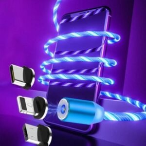 Compatible with Apple, Flowing Ligh Magnetic Streamer Data Line Cable for Iphone Android