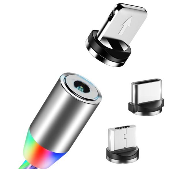 Compatible with Apple, Flowing Ligh Magnetic Streamer Data Line Cable for Iphone Android - Image 2
