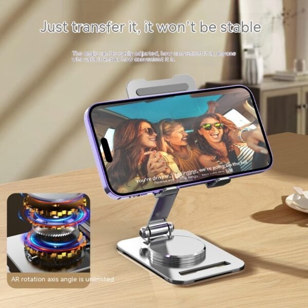 360 Degrees Rotate Metal Desk For Phone Pad Adjustable Desktop Tablet Holder Stand - Image 5