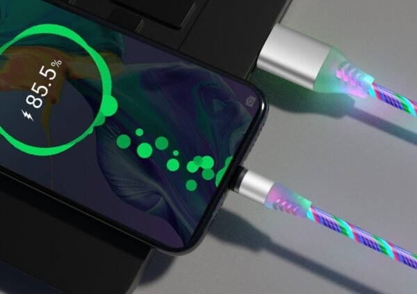 Compatible with Apple, Flowing Ligh Magnetic Streamer Data Line Cable for Iphone Android - Image 5